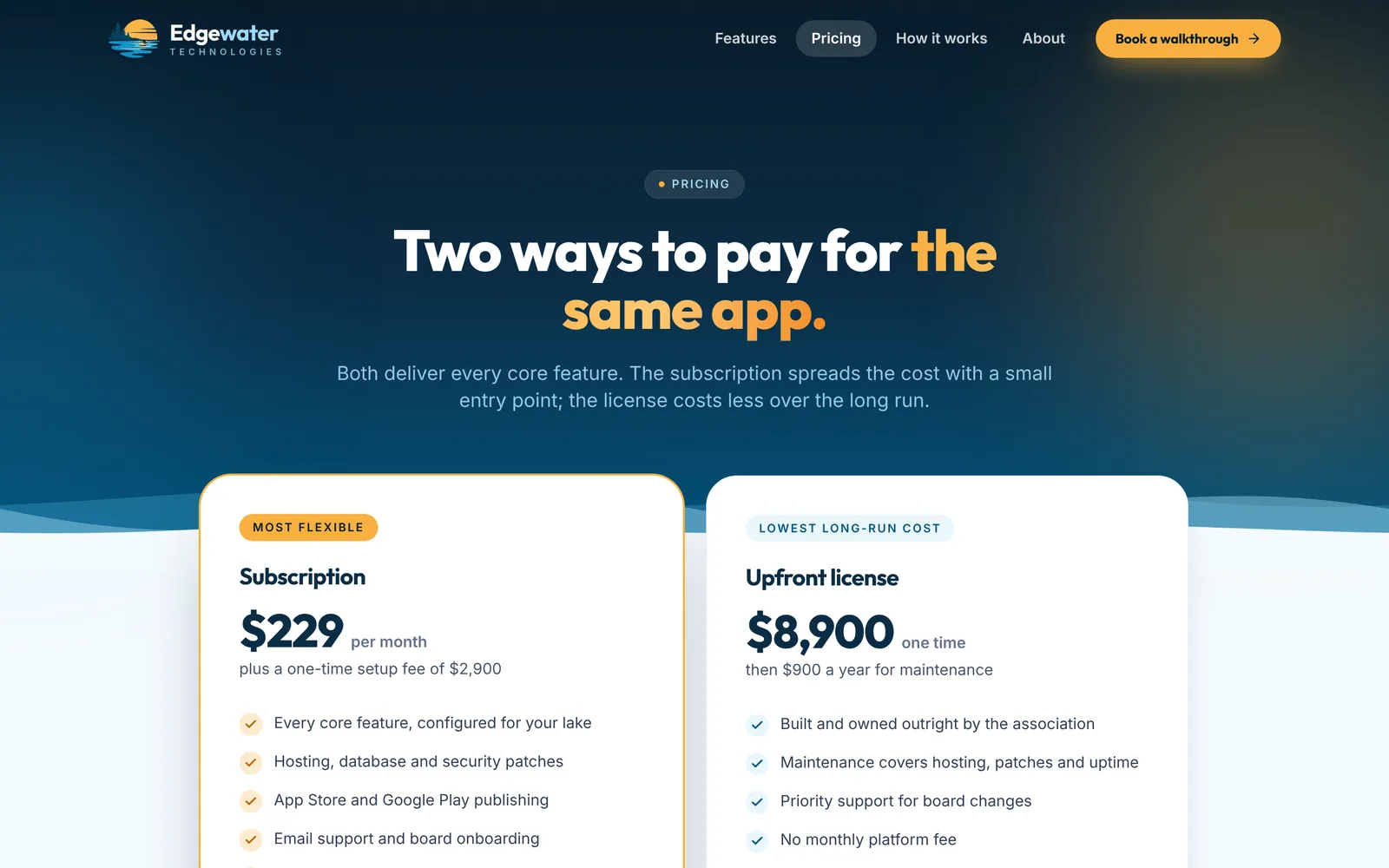 SaaS Product Marketing Website — Pricing screen